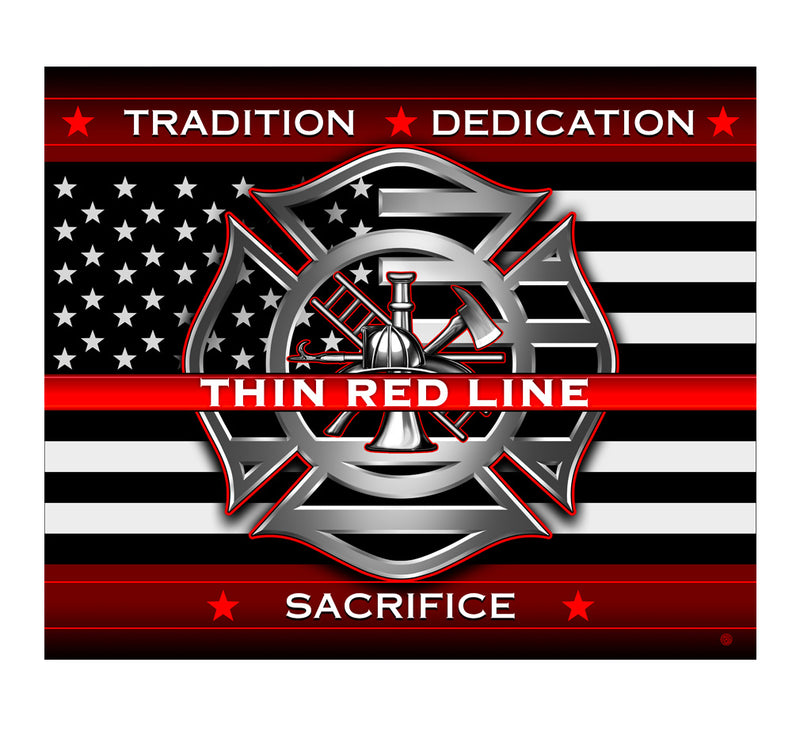 Thin Red Line Throw Blanket