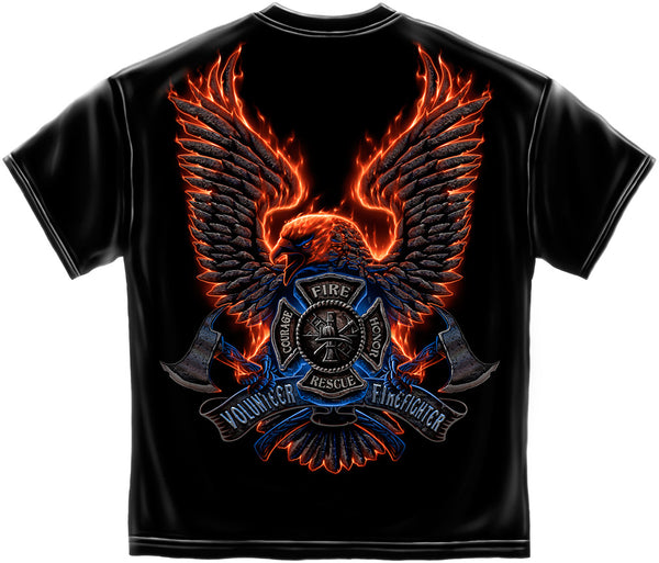 Volunteer Firefighter Burning Eagle Tee