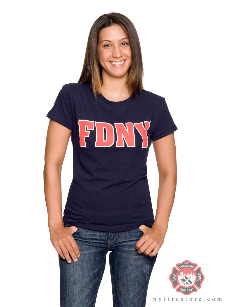 FDNY Women's Navy "Keep Back 200 Feet" Tee Shirt