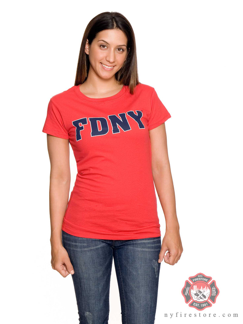 FDNY Women's Red "Keep Back 200 Feet" Tee Shirt