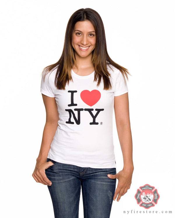 Women's White I Love NY T-Shirt